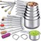 20 Pieces 7 Stainless Steel Nesting Measuring Cups & 7 Spoons, 1 + Leveler & 5 Mini Measuring Spoons for Cooking & Baking